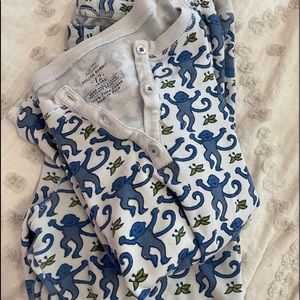 preppy blue monkey roller rabbit pajamas